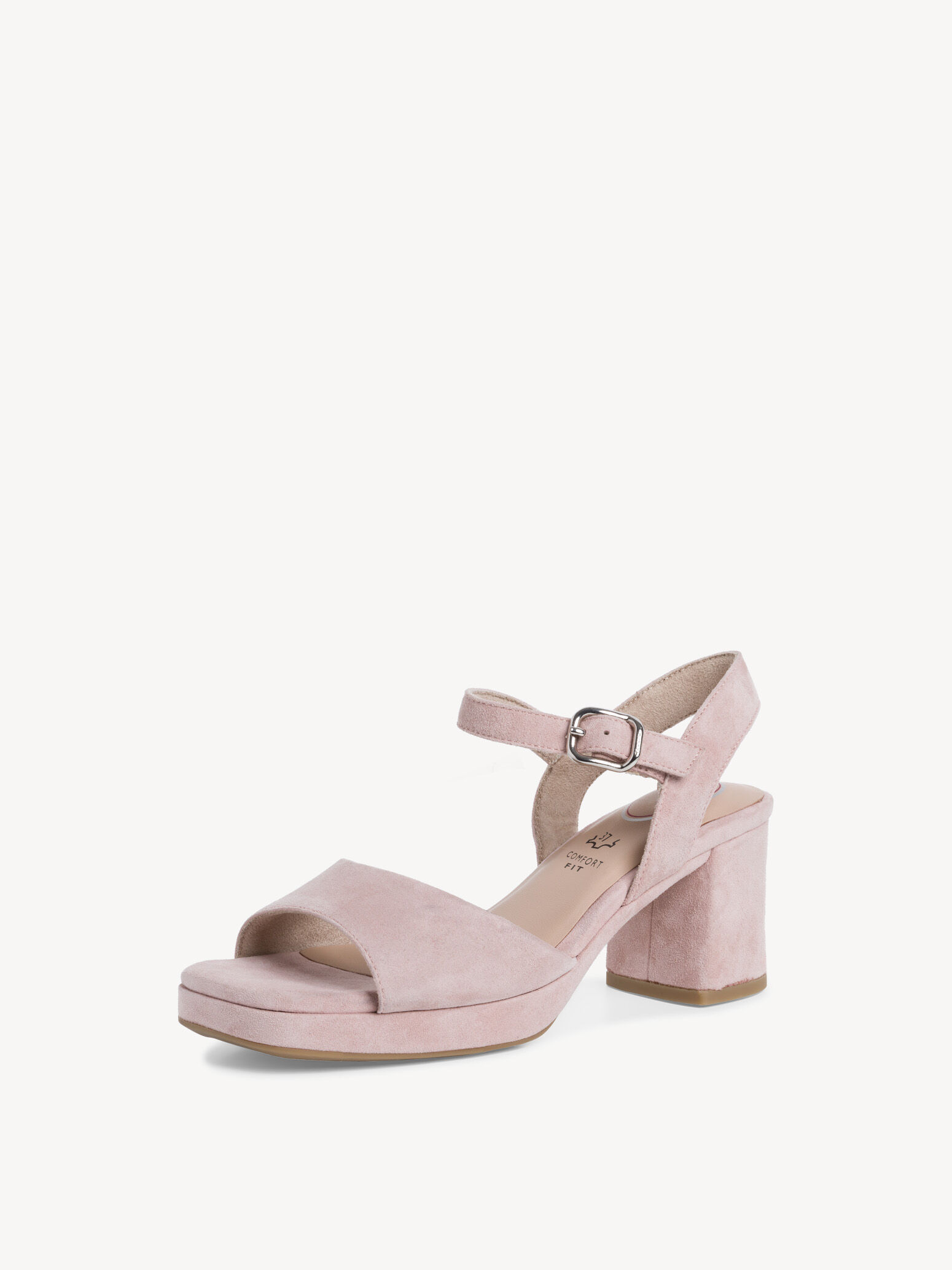 Sandale à talon en cuir - rose