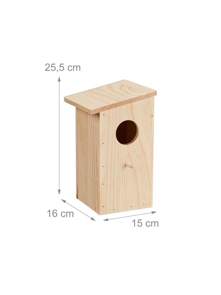 relaxdays Nistkasten in Natur - (B)15 x (H)25,5 x (T)16 cm günstig kaufen onesize