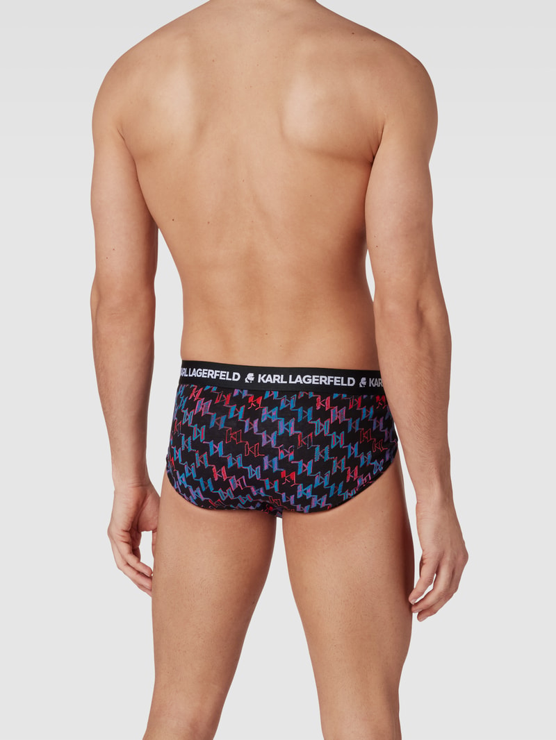 Slip mit Allover-Muster Modell 'MONOGRAM' in royalblau