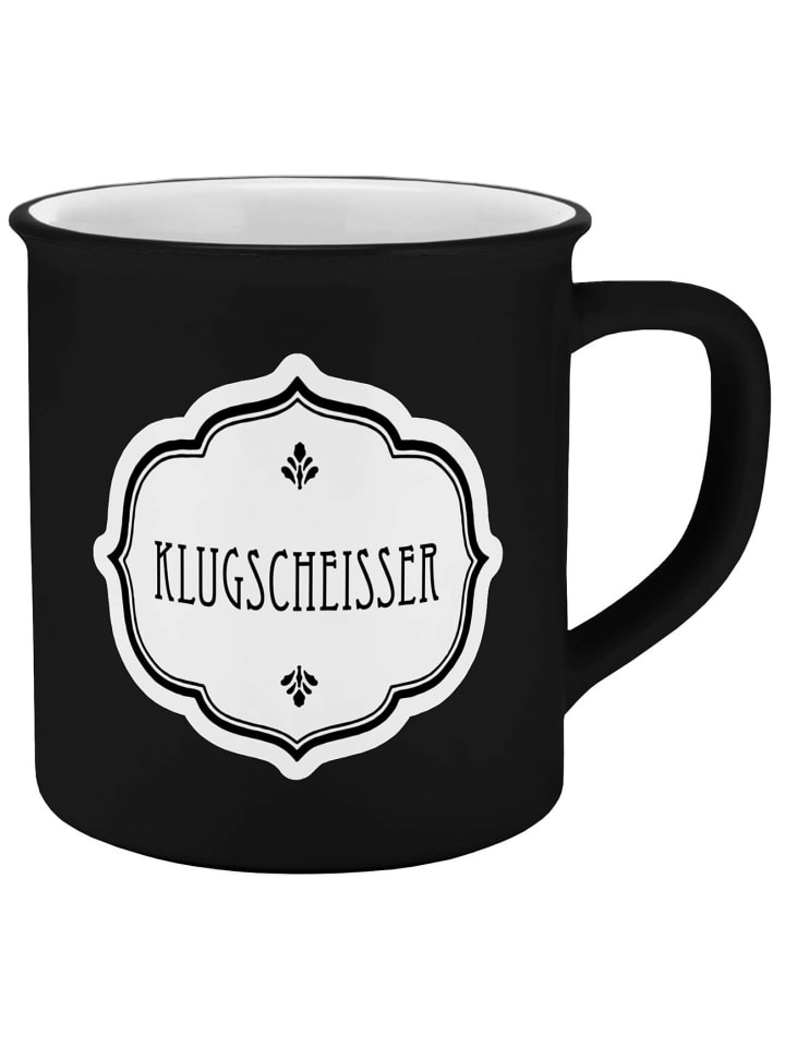 Geda Labels Tasse Klugscheisser Emaille-Optik in Schwarz - 400 ml günstig kaufen onesize