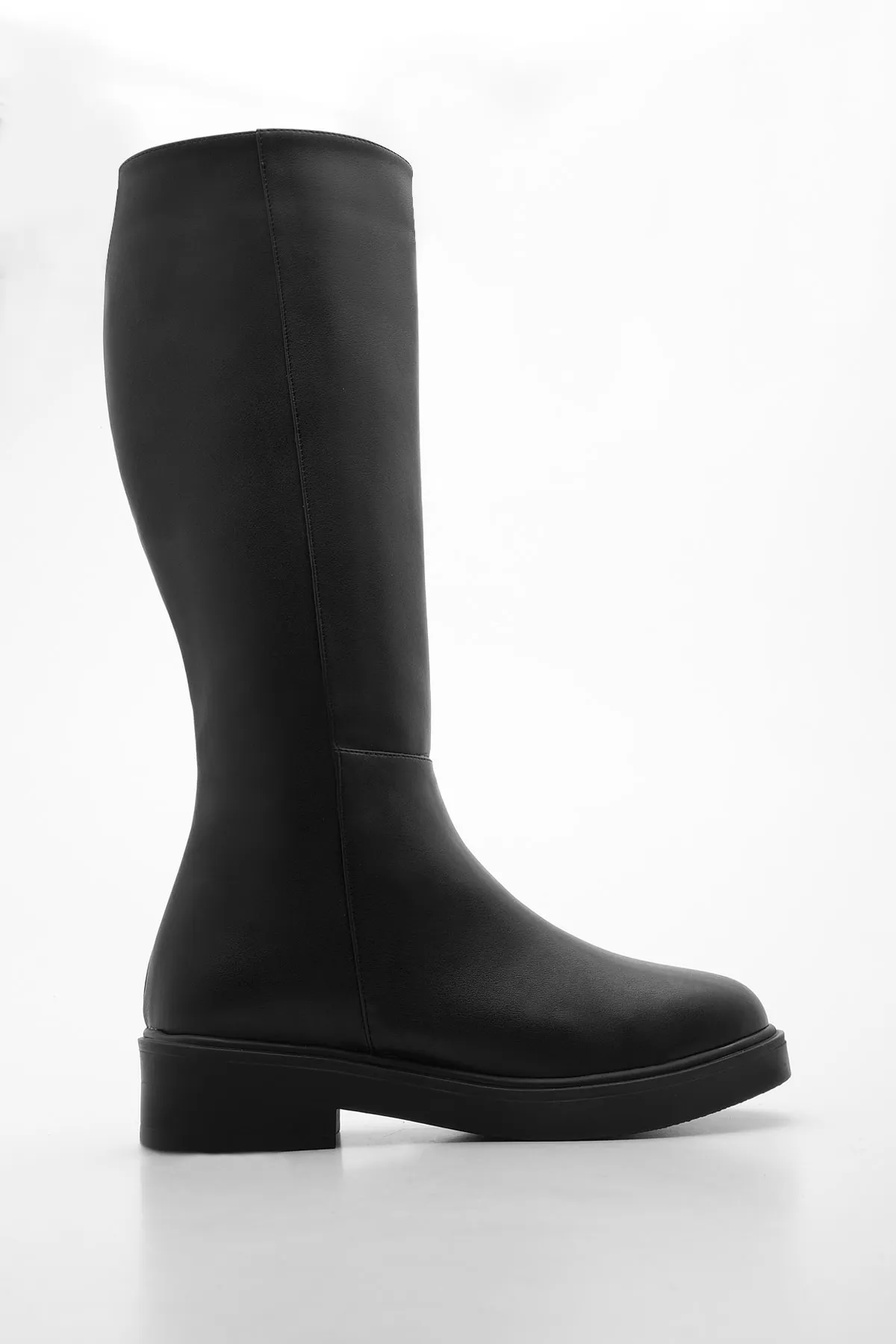 Marjin  Damen-Tagesstiefel über dem Knie mit Reißverschluss Yobin Schwarz