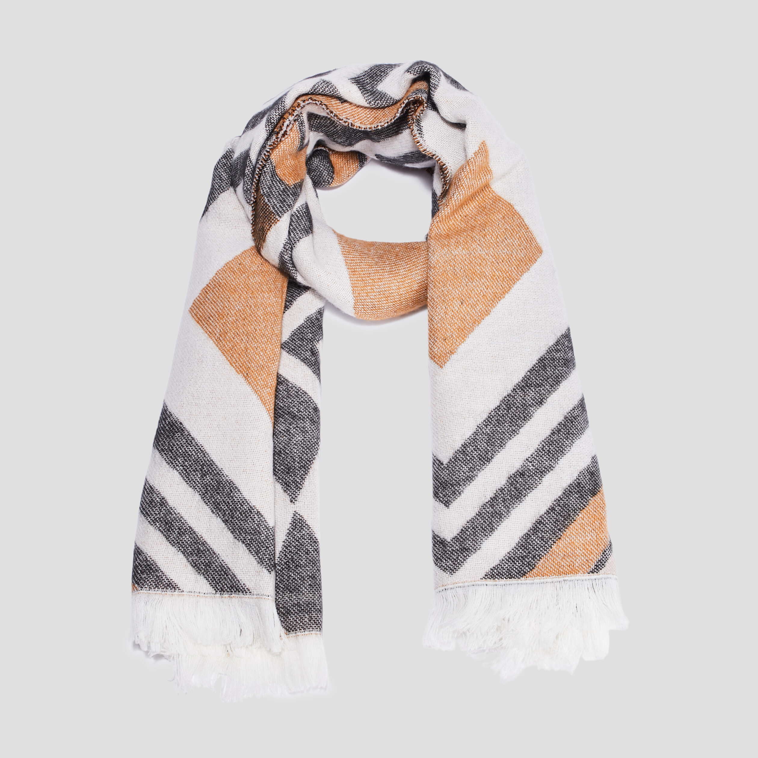 Écharpe à franges avec motifs multicolore femme | La Halle