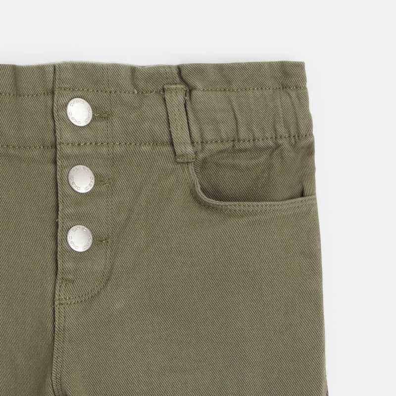 Pantalon mom paper bag vert fille