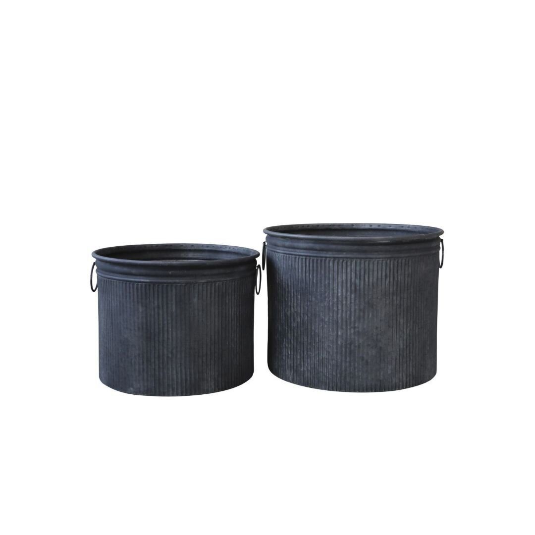 Chic Antique Blumentopf 2er Set Rillen