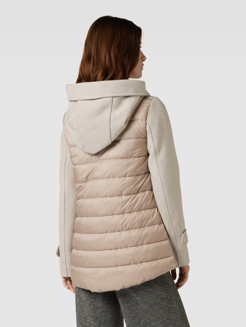 Jacke mit Kapuze und Ärmelriegeln in kitt