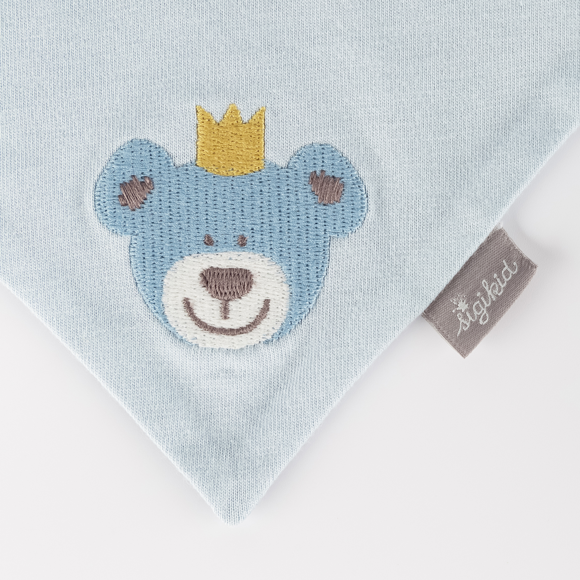 Baby Wendehalstuch Krönchen Bär, blau