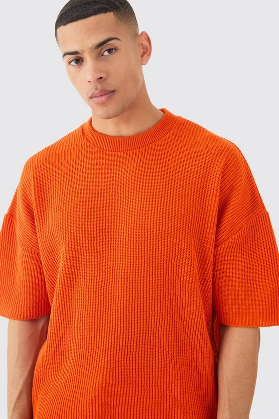 Geripptes Oversize T-Shirt