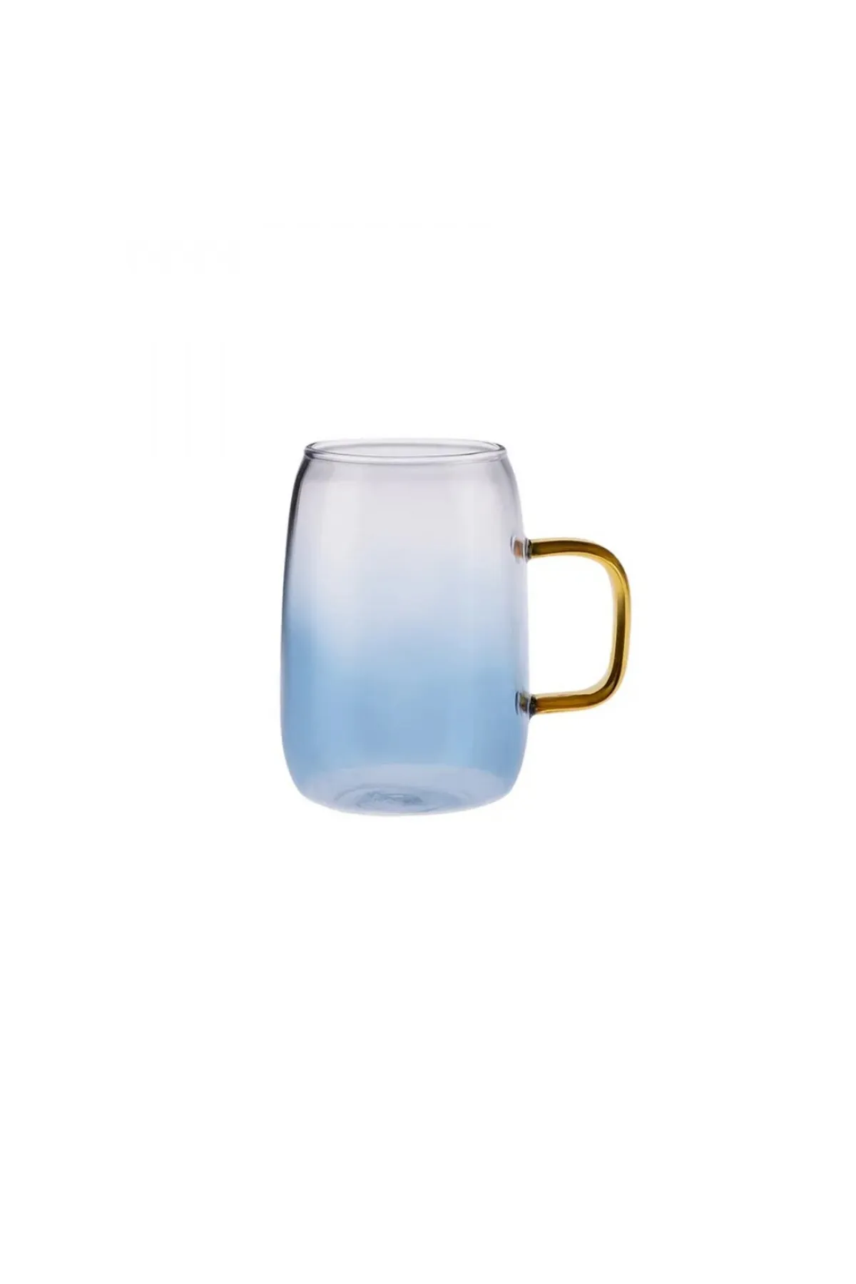 Karaca  Boli Borasilicate Becher mit gelbem Griff, 300 ml - Hochwertiger Glasbecher für stilvollen Te