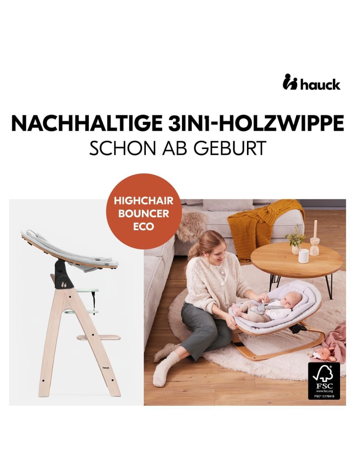 Hauck Arketa Beech 4-tlg. Newborn Set Eco - Hochstuhl in weiss,grau günstig kaufen onesize