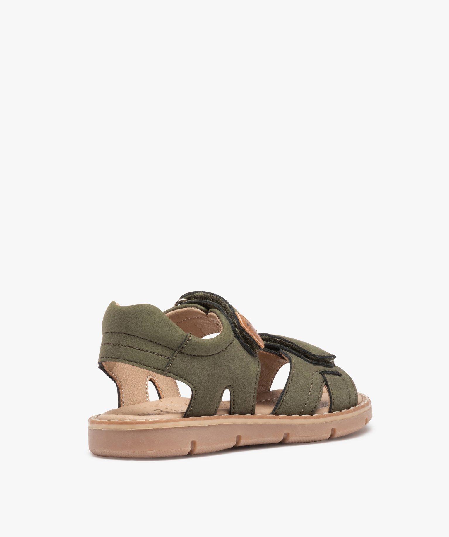 Sandales Garçon à brides unies fermeture scratch sport chic kaki | GEMO