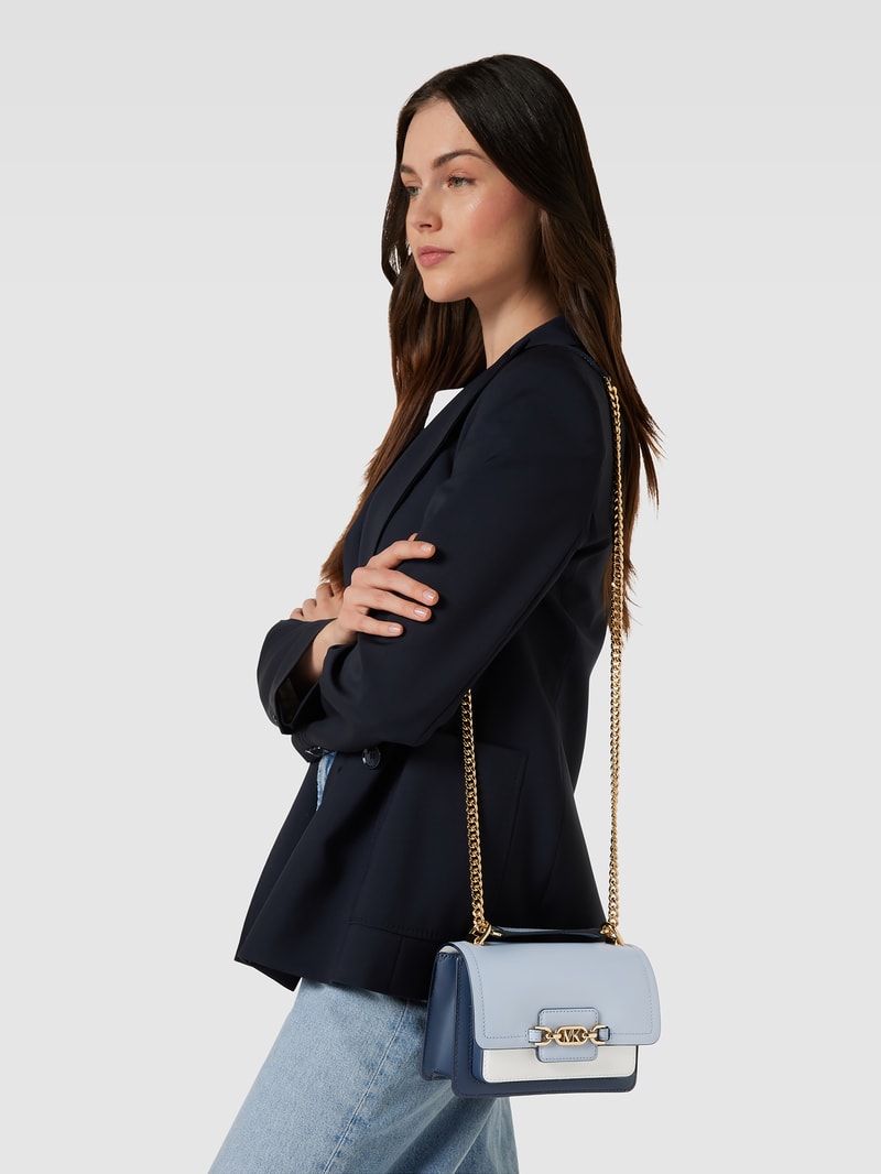 Umhängetasche mit Label-Applikation Modell 'HEATHER' in blau