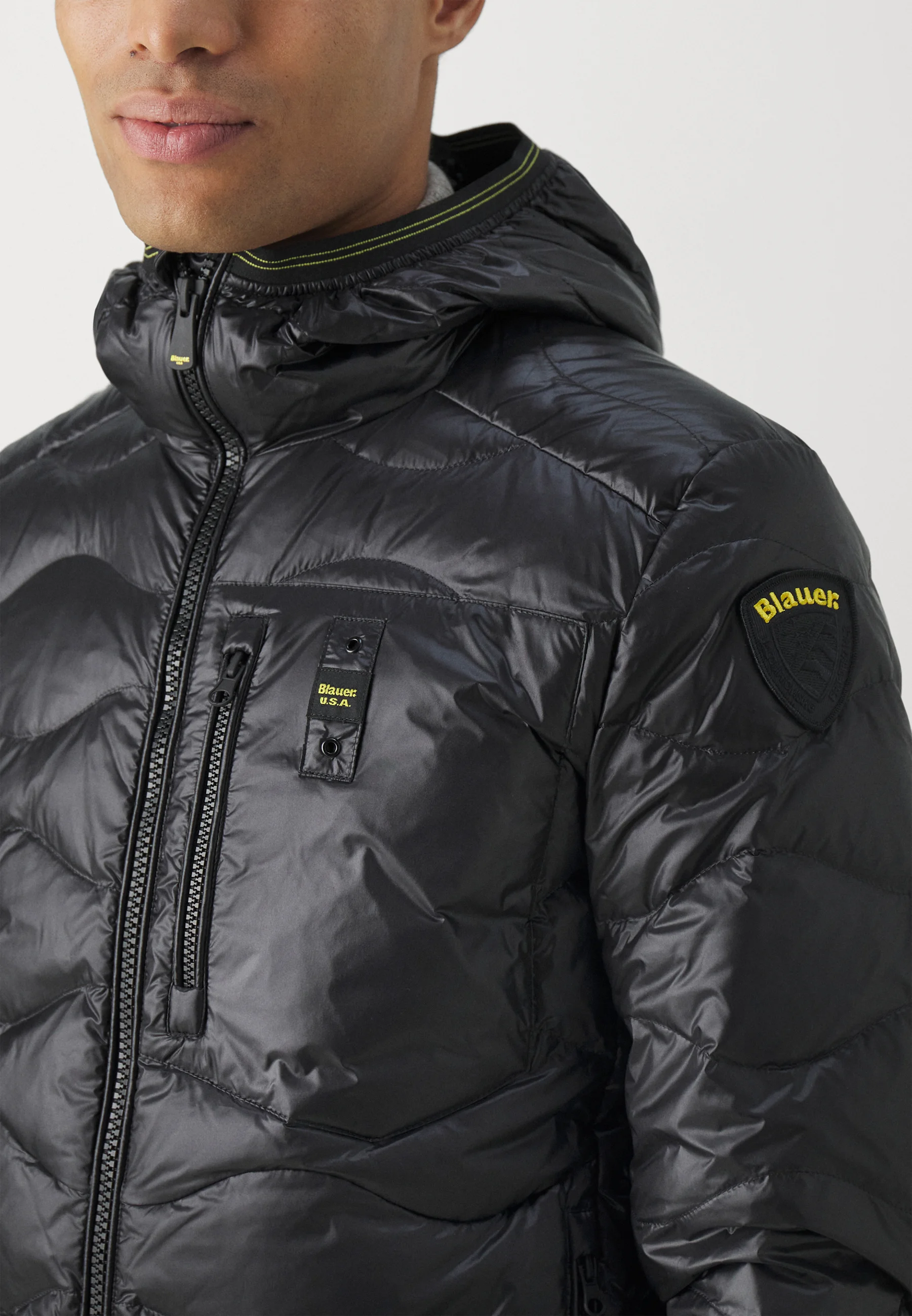 Blauer HOODIE ROLL STITCHING SHINING - Chaqueta de plumas