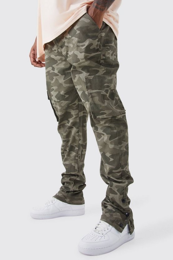 Plus Skinny Camouflage Cargo-Hose mit Druckknöpfen