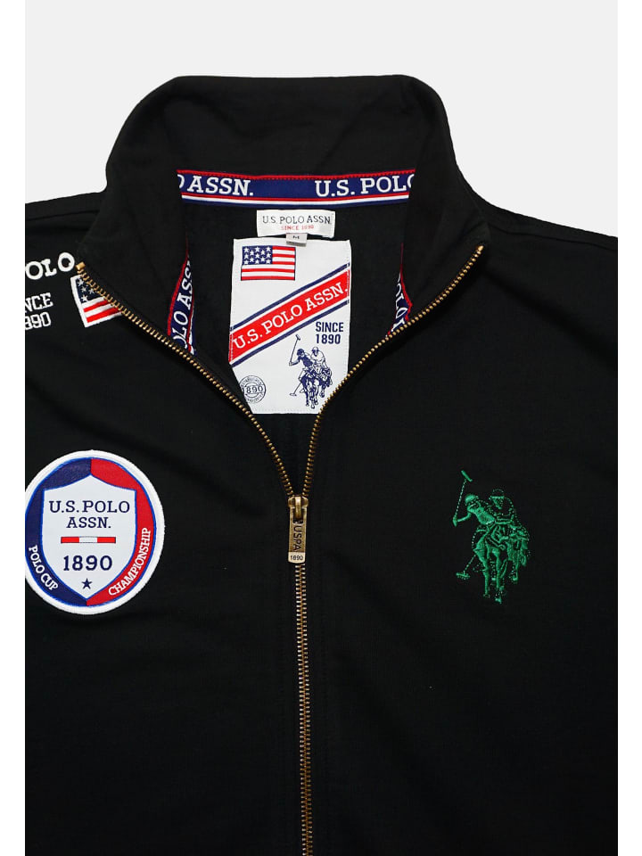U.S. Polo Assn. Jacke 'Full Zip' in schwarz günstig kaufen