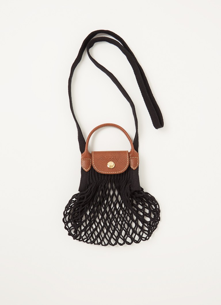 Longchamp Le Pliage Filet crossbody bag XS with leather details