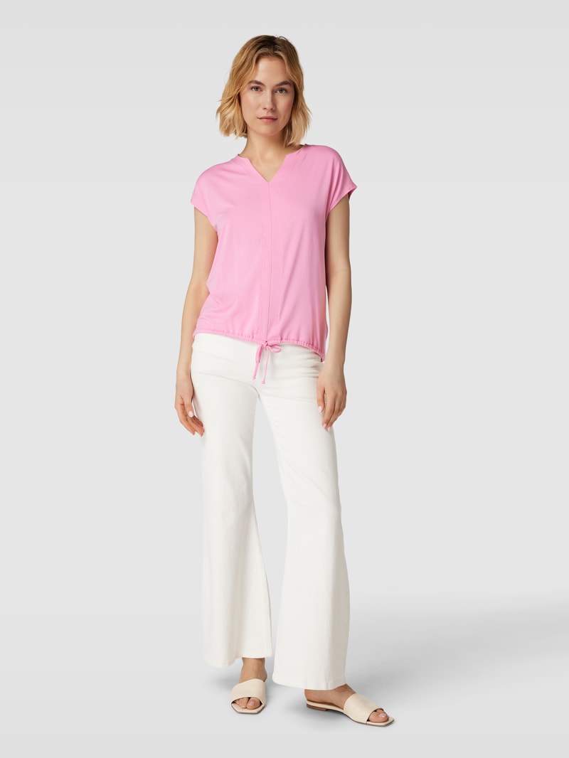T-Shirt mit Kappärmeln in pink