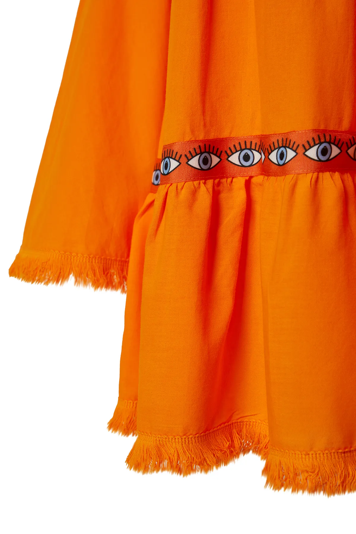 Trendyol Collection  Orangefarbenes Mini-Strandkleid mit gewebtem Volant und Gürtel TBESS21EL1253