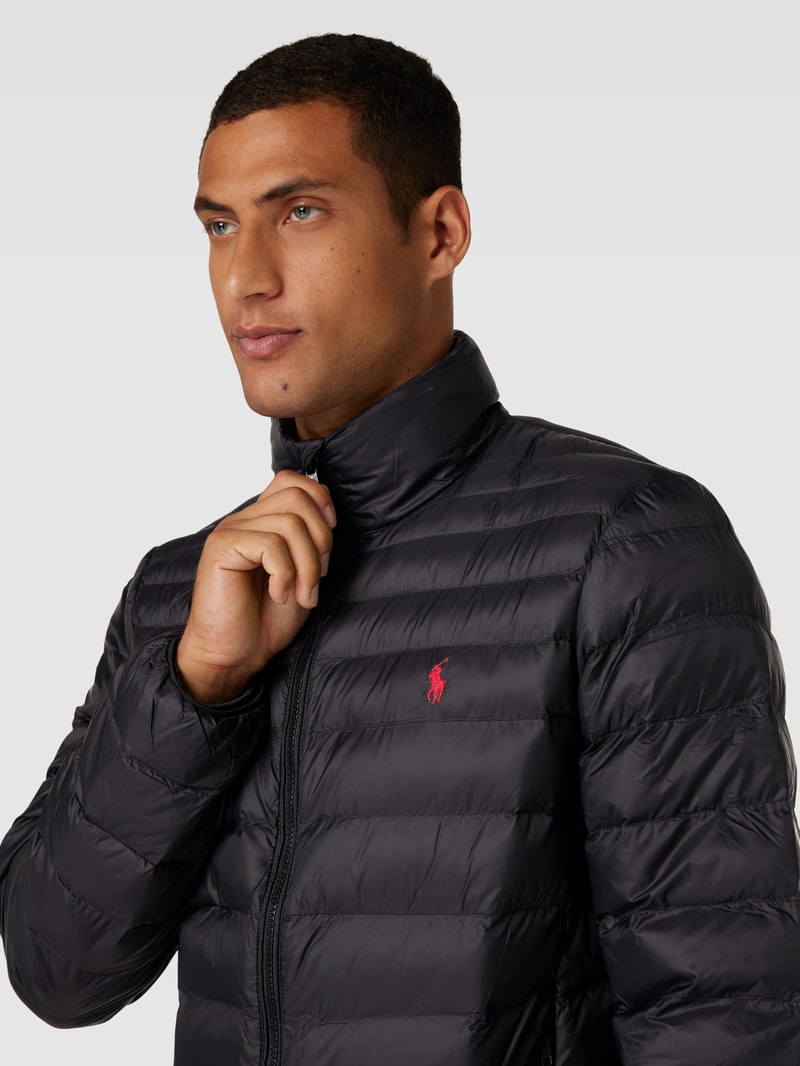 Steppjacke mit Label-Stitching Modell 'TERRA' in schwarz