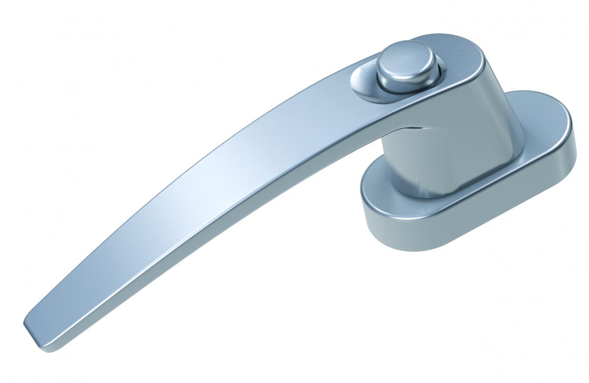 Basi Fenstergriff 514 mit Druckknopfsicherung - Silber