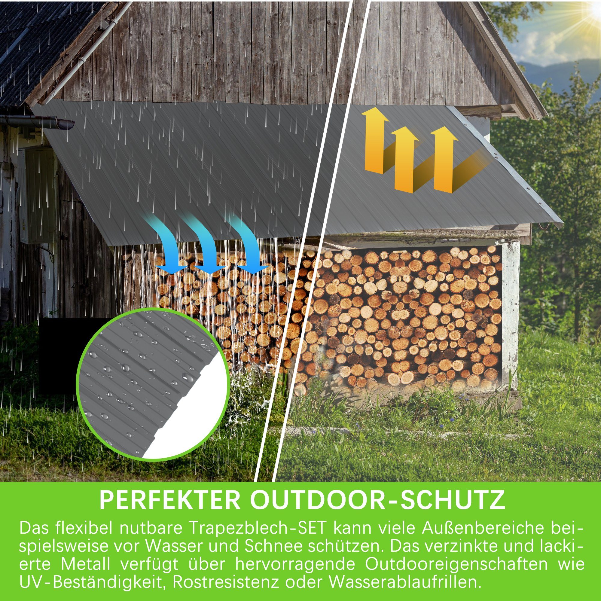 Thanaddo Trapezblech Thanaddo 22er Set Profilblech Trapezblech mit Schraube 10.12m²