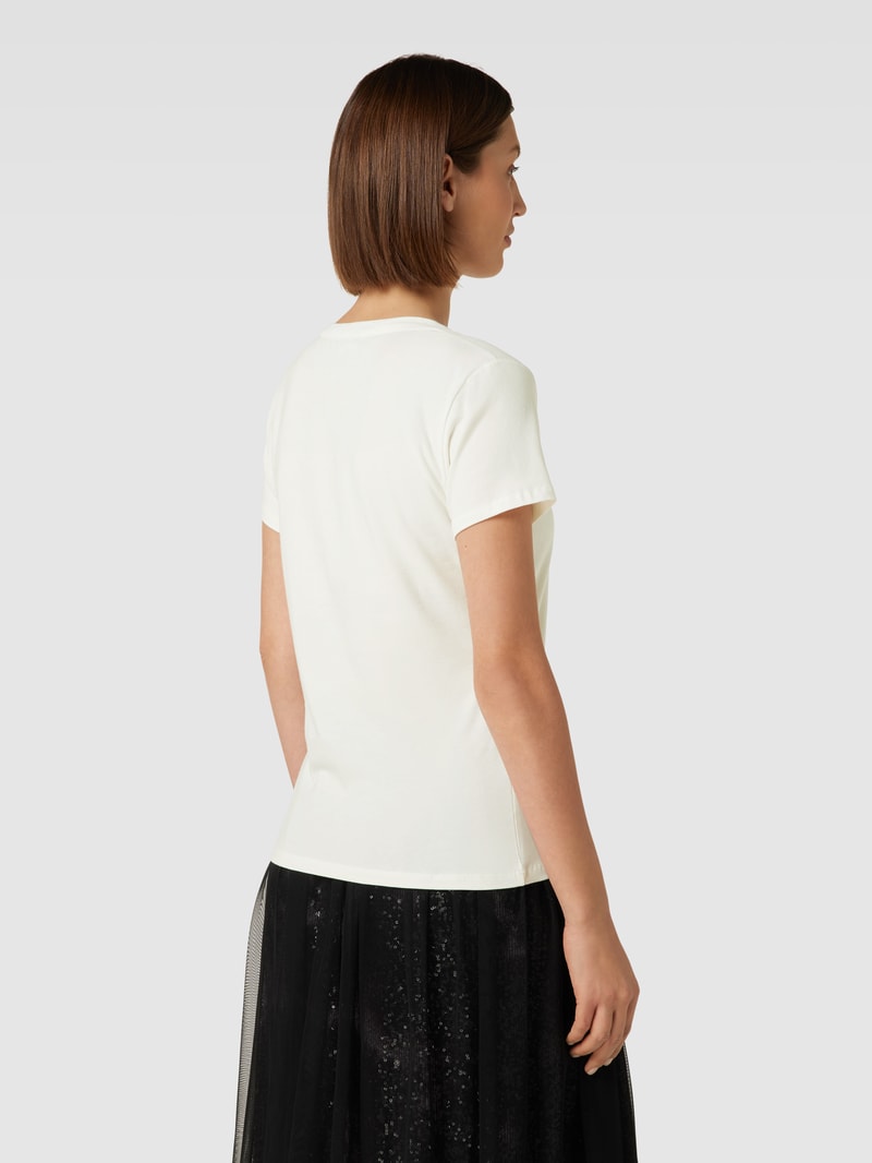 T-Shirt mit Ziersteinbesatz in weiss