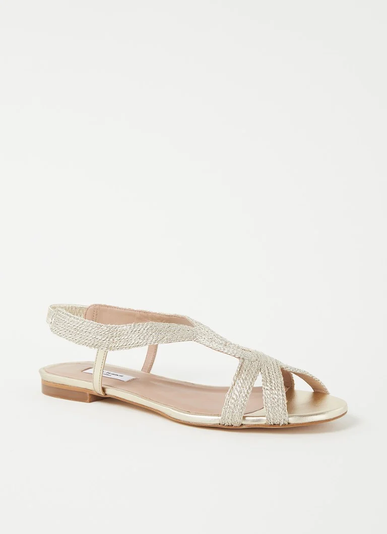 LKBennett Renee sandal with leather details and glossy thread