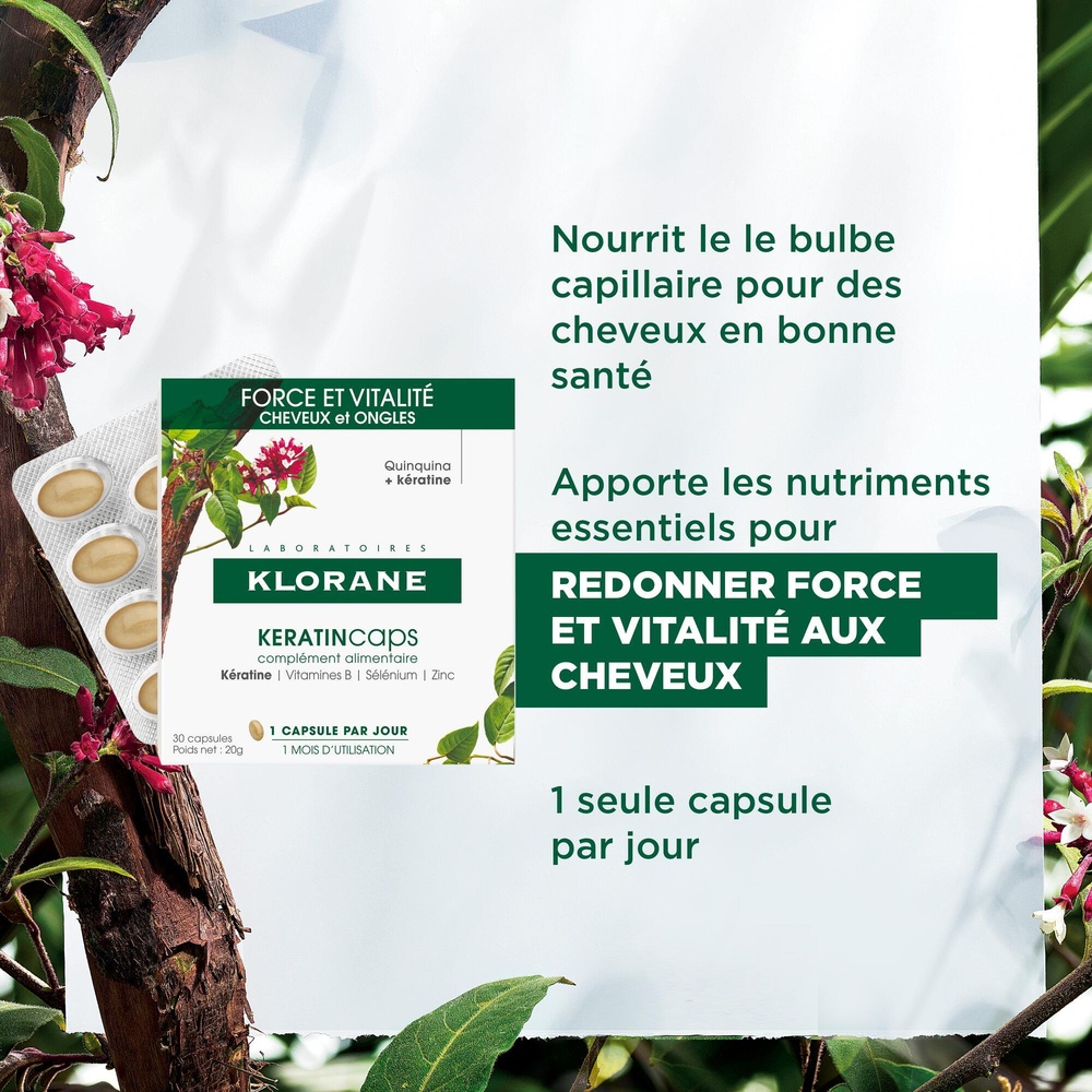 Klorane KeratinCaps boîte 30 caps Complément alimentaire