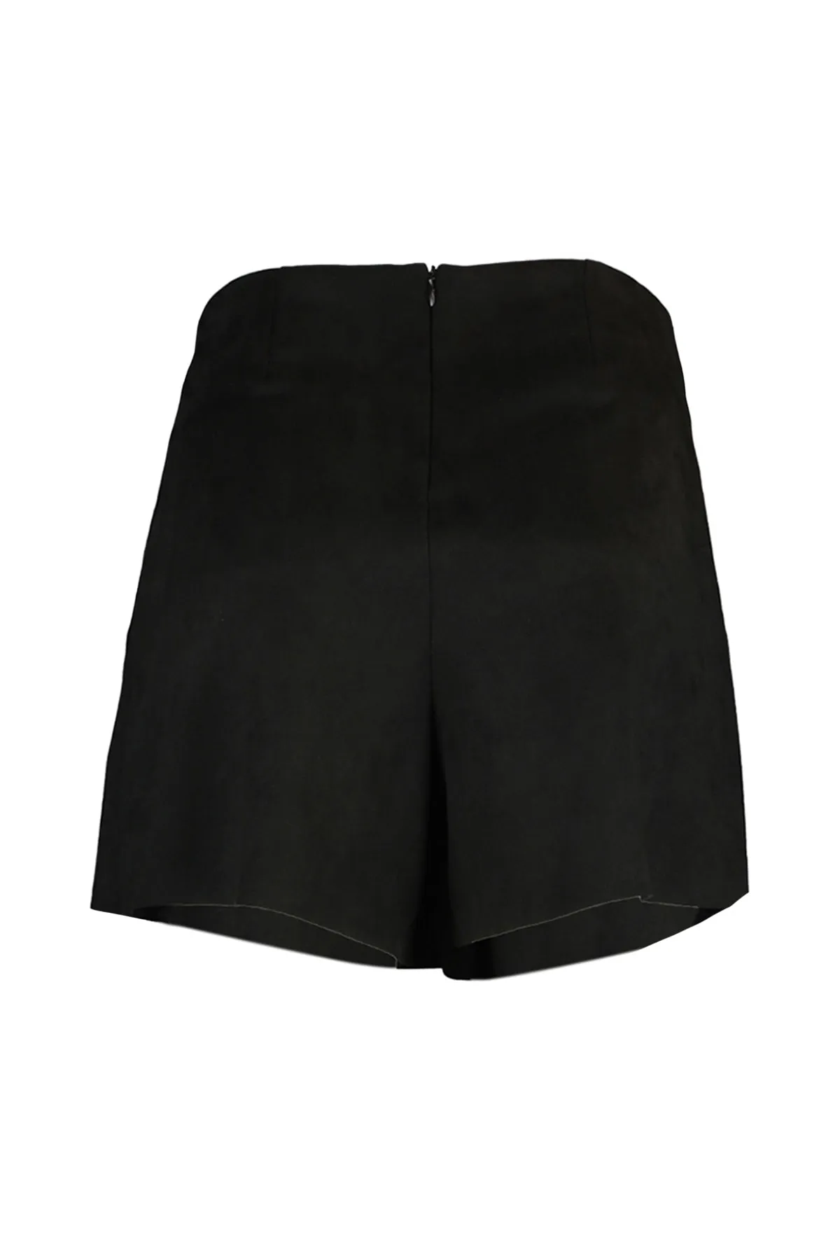Trendyol Collection  Schwarzer Super-Mini-Shortsrock aus gewebtem Wildleder mit Reißverschlussdetails TWOAW22ET0423