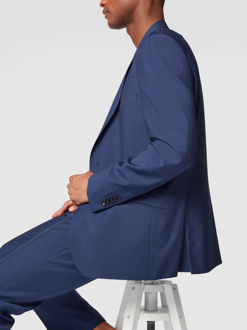 Slim Fit 2-Knopf-Sakko aus reiner Schurwolle in blau