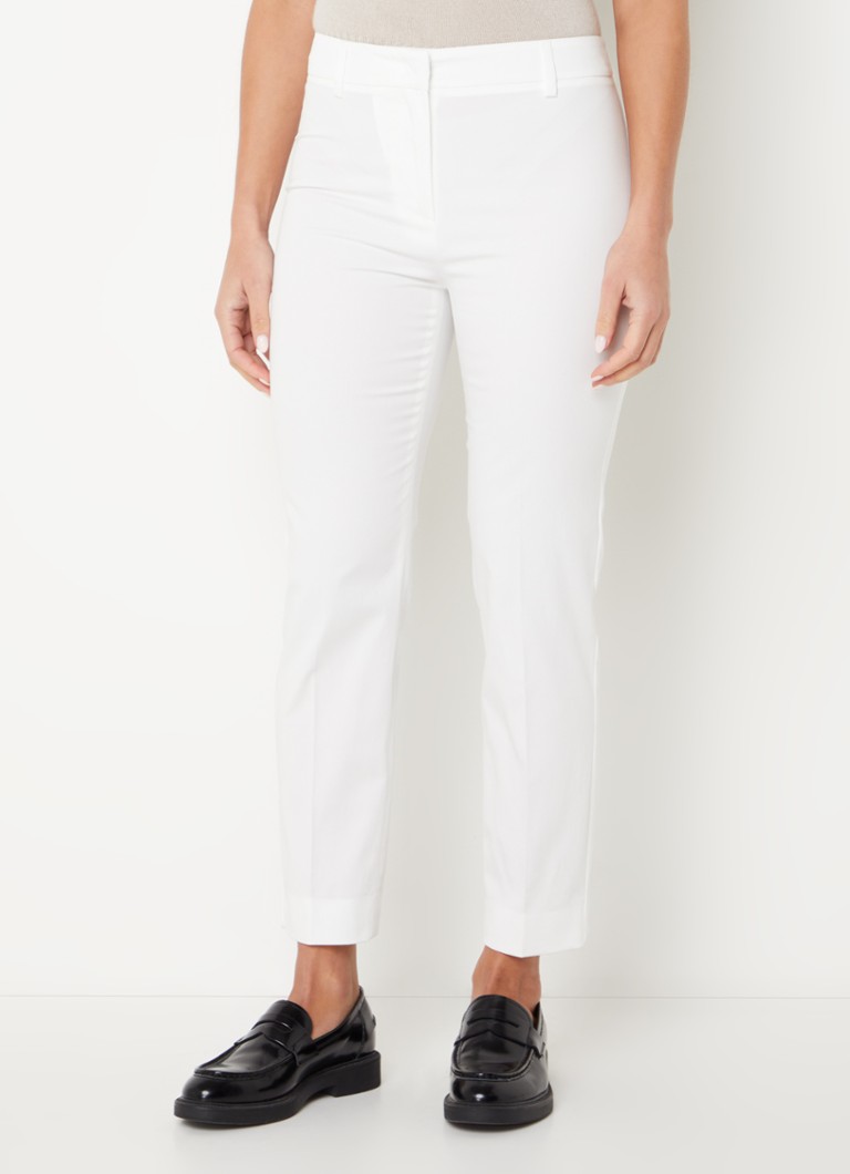 MaxMara Cecco mid waist slim fit cropped chinos with piped pockets
