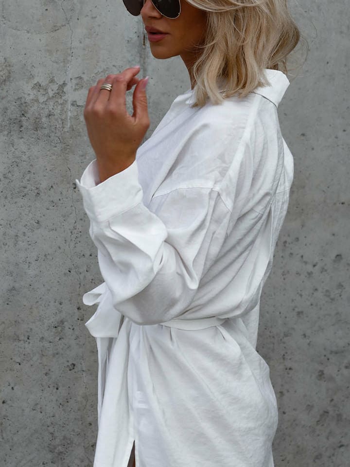 Milan Kiss Hemdkleid in Weiß günstig kaufen
