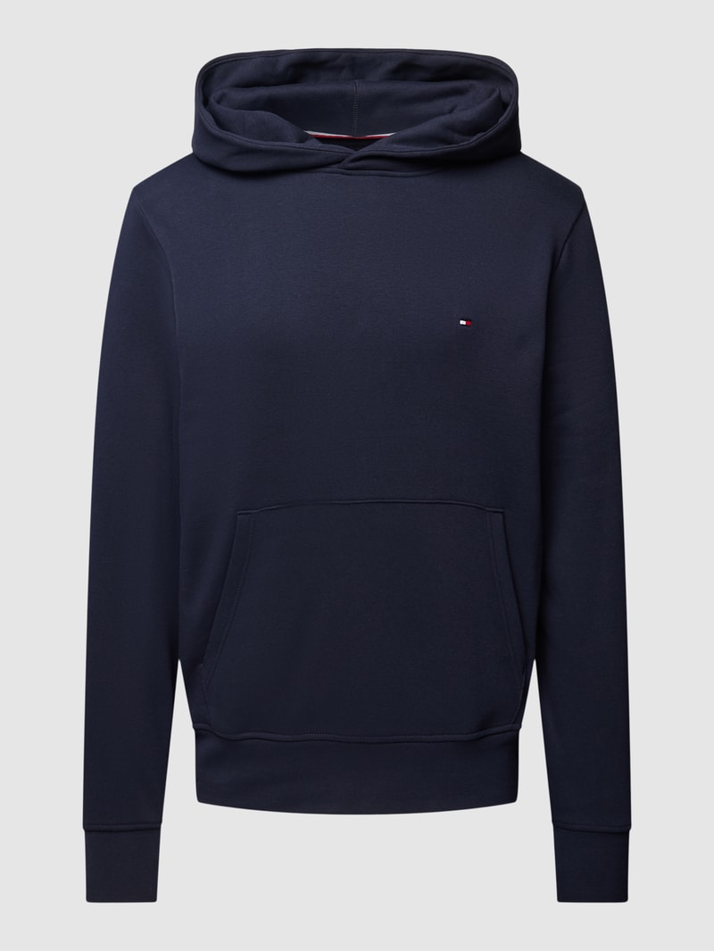 Hoodie mit Logo-Stitching Modell 'FLAG' in marineblau