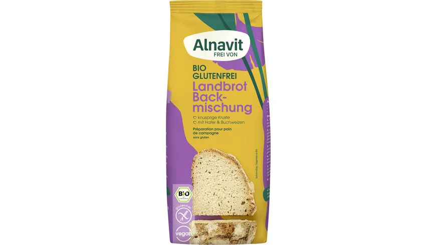 Alnavit Bio Landbrot Backmischung glutenfrei 450 g
