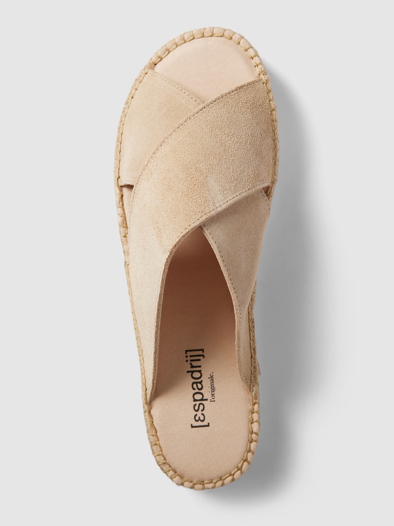 Slides mit strukturierter Sohle Modell 'Croisette' in beige