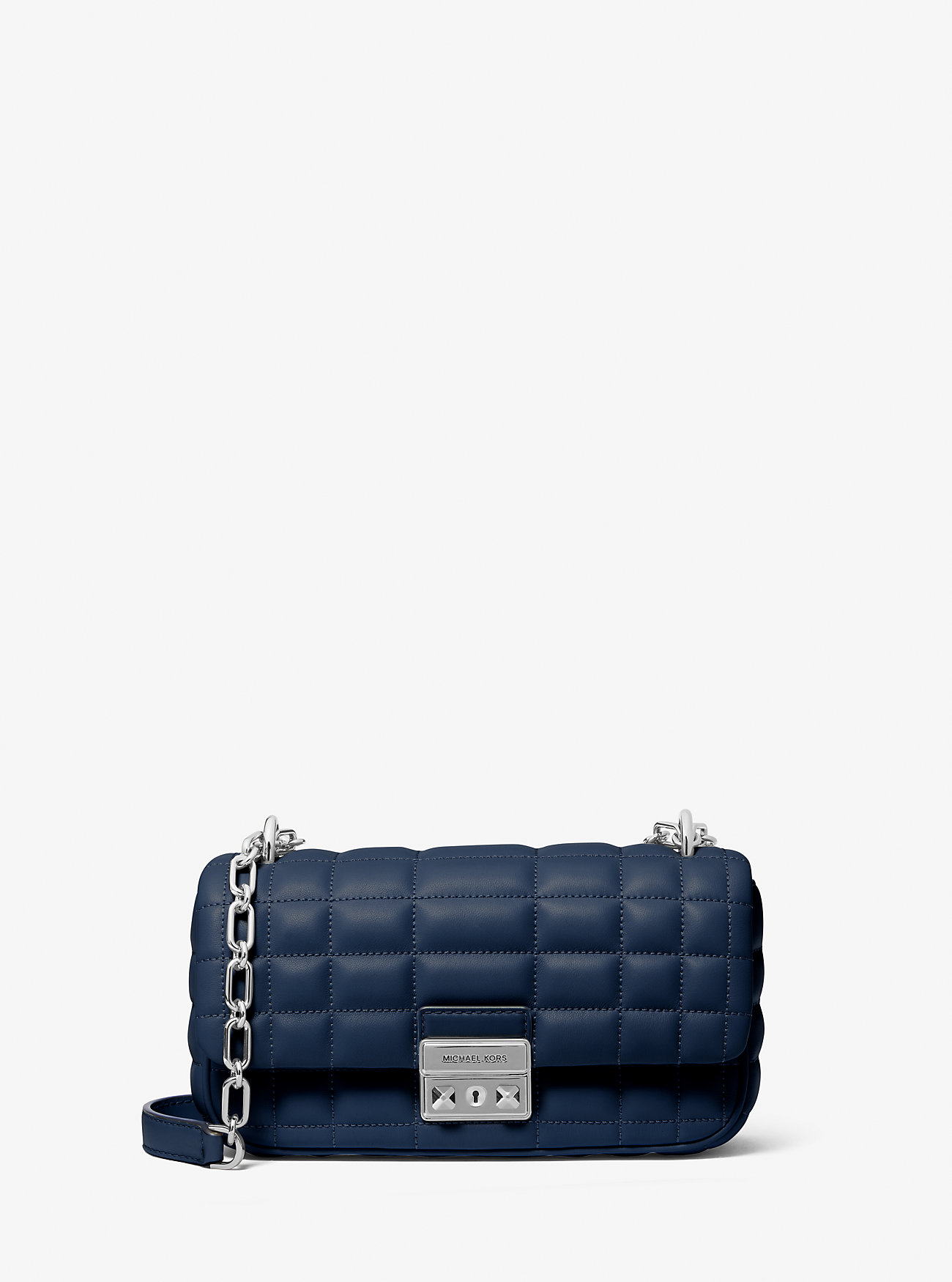 Tribeca Small Quilted Leather Shoulder Bag - NAVY