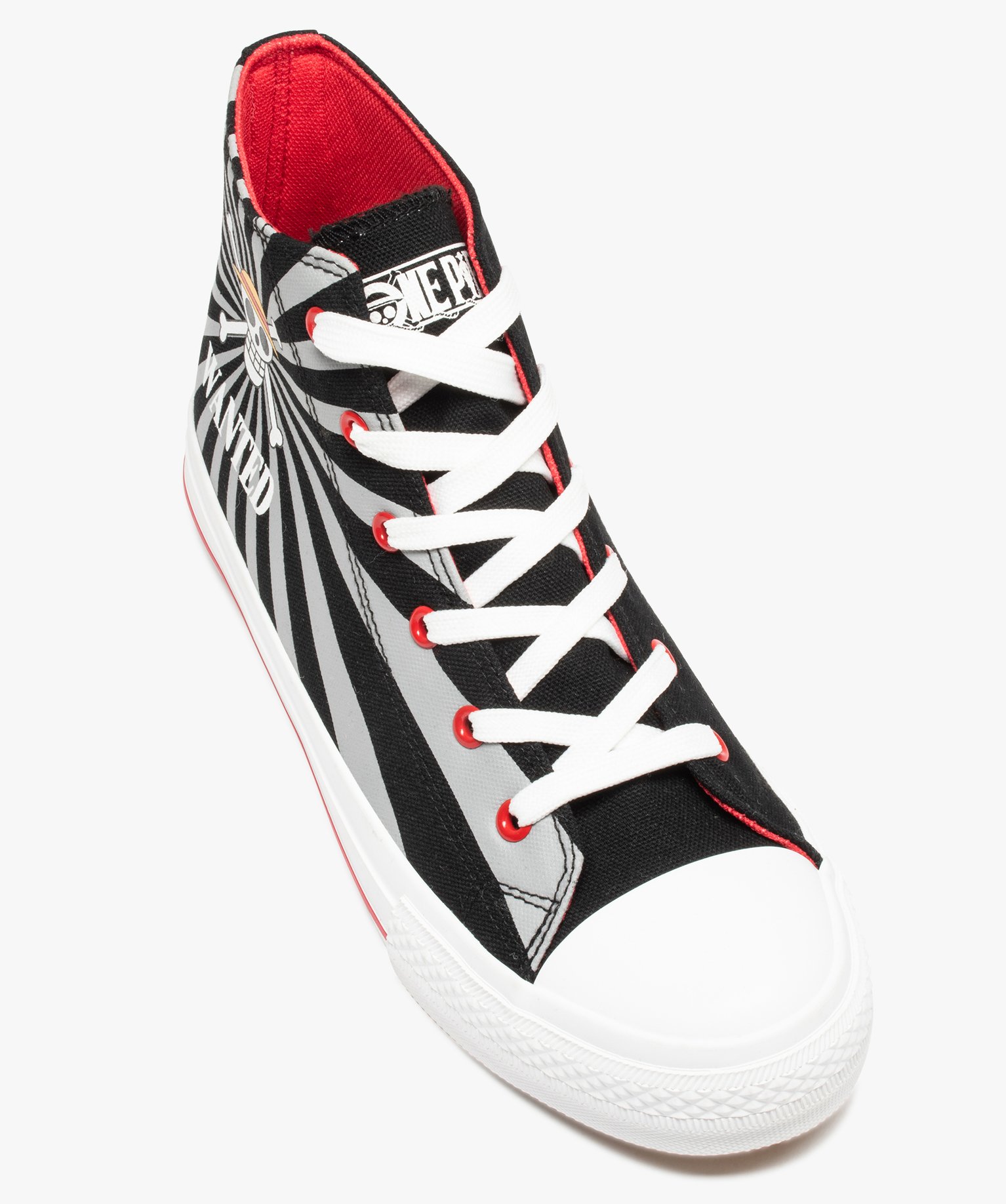Baskets homme semi-montantes en toile – One Piece noir | GEMO