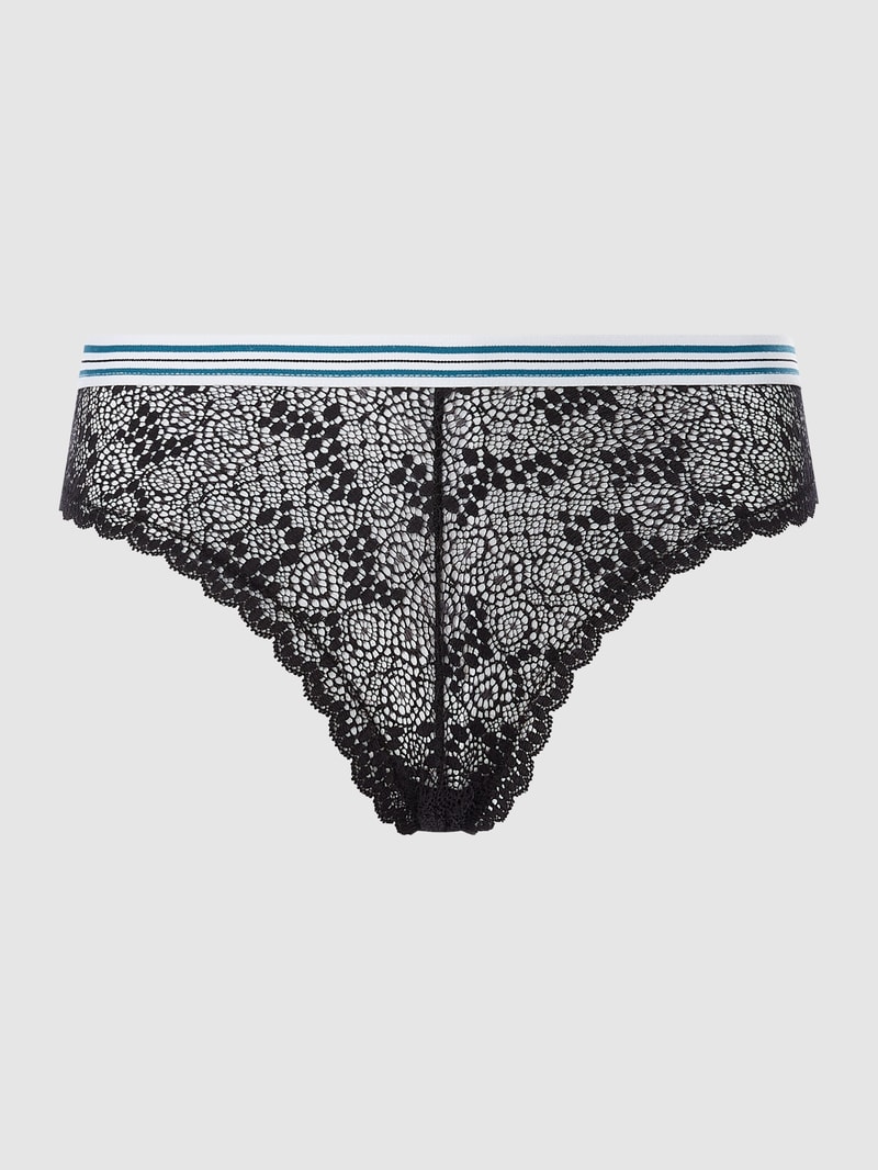 String aus Spitze in schwarz