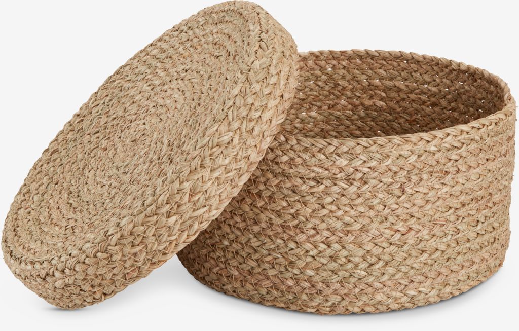 FRITLEV Caixa FRITLEV Ø30xA15cm com tampa, cor natural