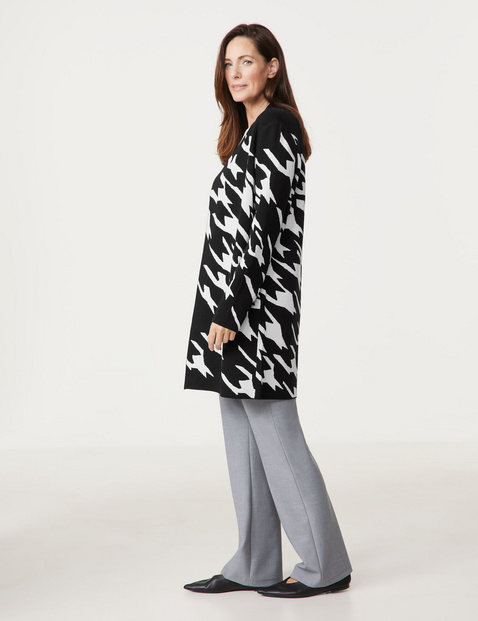 Offener Longcardigan in Jacquard-Strick