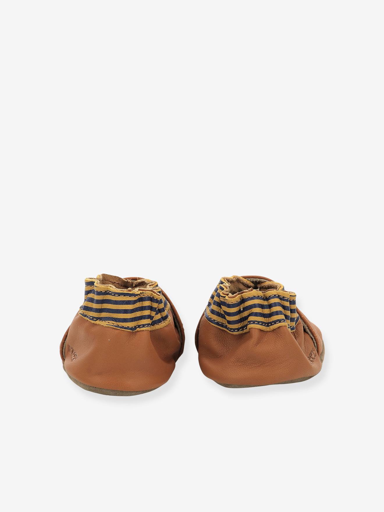 Chaussons cuir souple bébé Hibou Choux 946770-10 ROBEEZ© camel