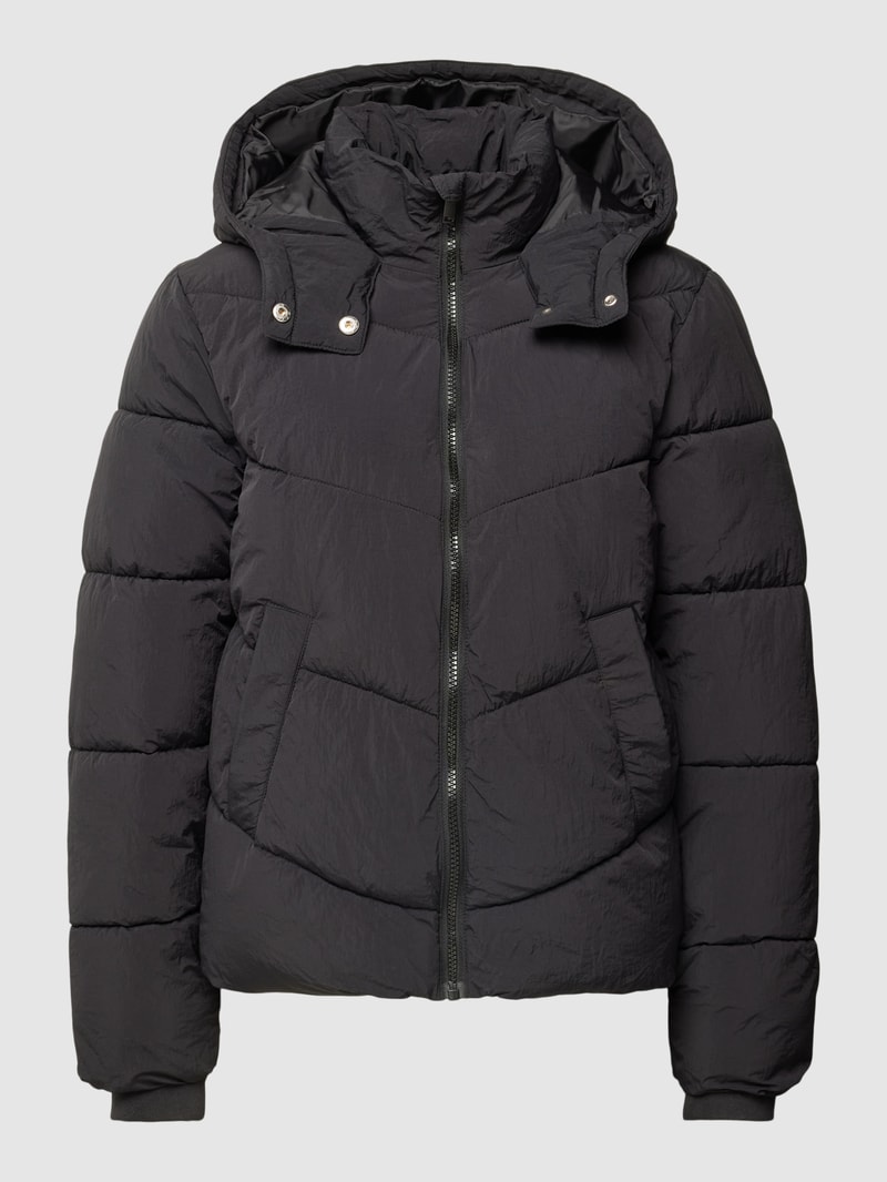 Steppjacke mit Kapuze Modell 'JAMILLA' in schwarz