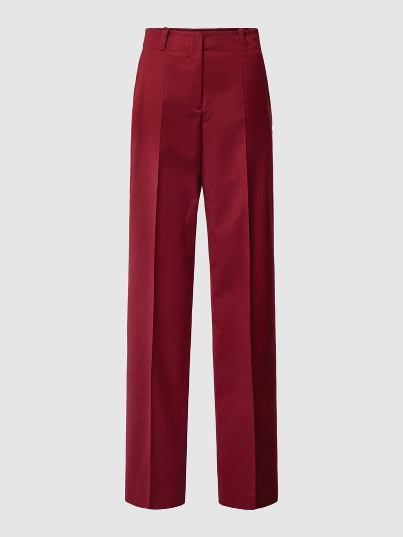 Stoffhose mit Bügelfalten Modell 'Hulana' in bordeaux rot