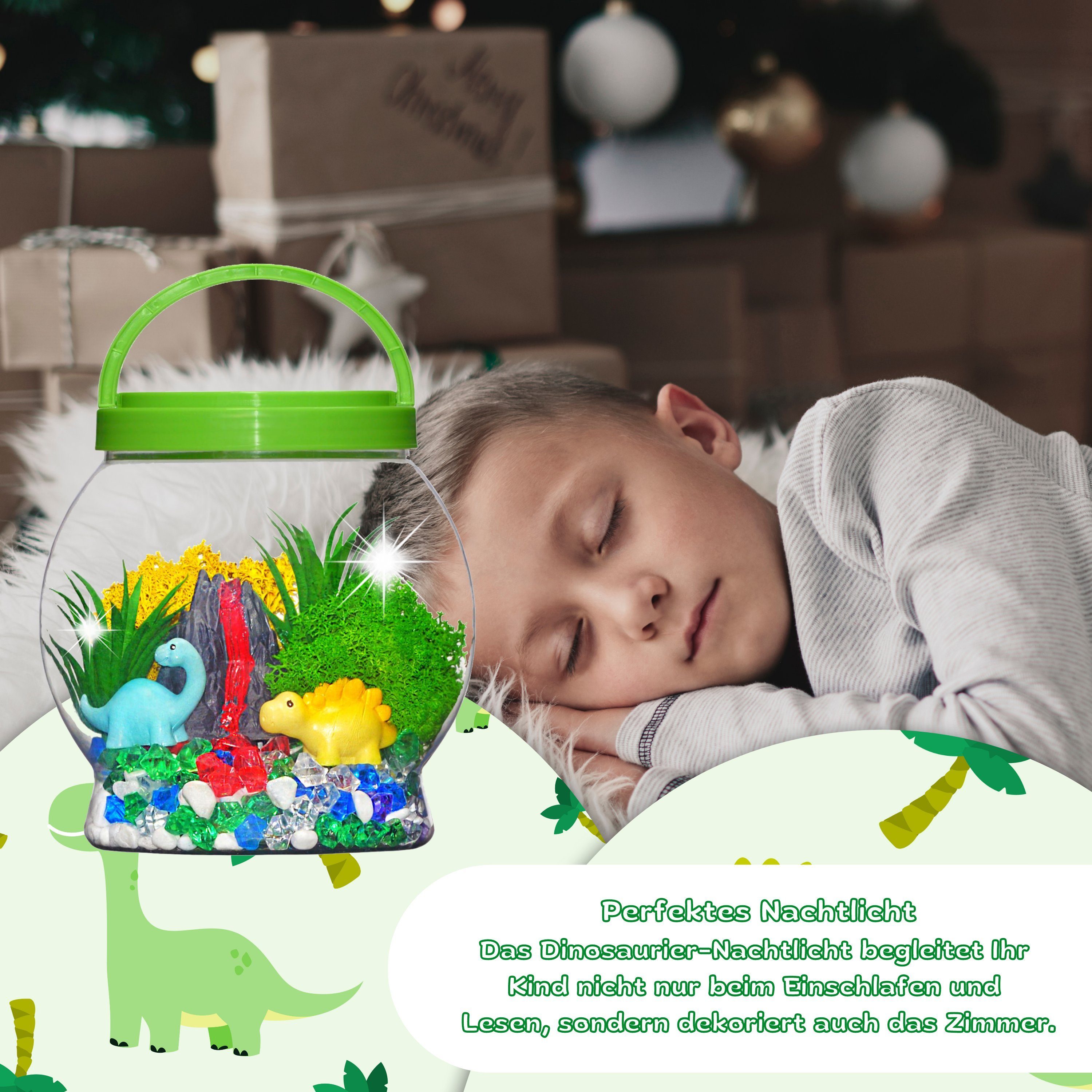 Coradoma Kreativset Terrarium Kit für Kinder DIY Bastelset mit Nachtlicht Lampe Deko, Junge und Mädchen Geschenke