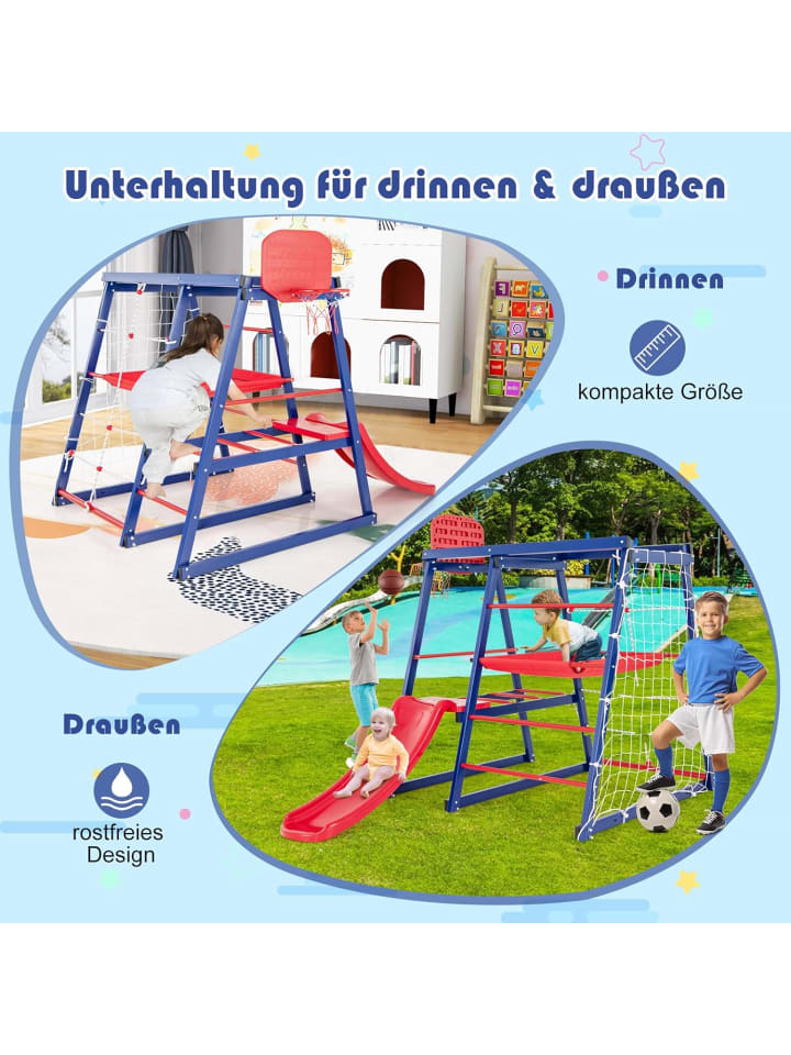 COSTWAY Klettergerüst Outdoor 7 in 1 150x142x146cm in Blau günstig kaufen onesize