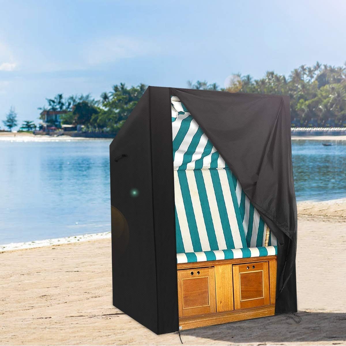 Einemgeld Strandkorb-Schutzhülle 135*105*175 - Premium Strandkorb Schutzhülle winterfest 600D Oxford (Stuhl-Schutzhülle), Rollenbezug 135x105x175/140 cm