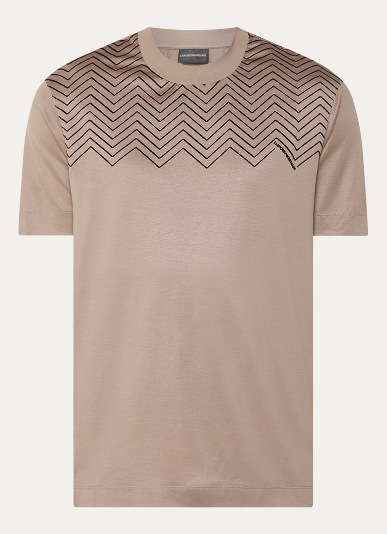 Tricou Emporio Armani din amestec de lyocell cu logo imprimat