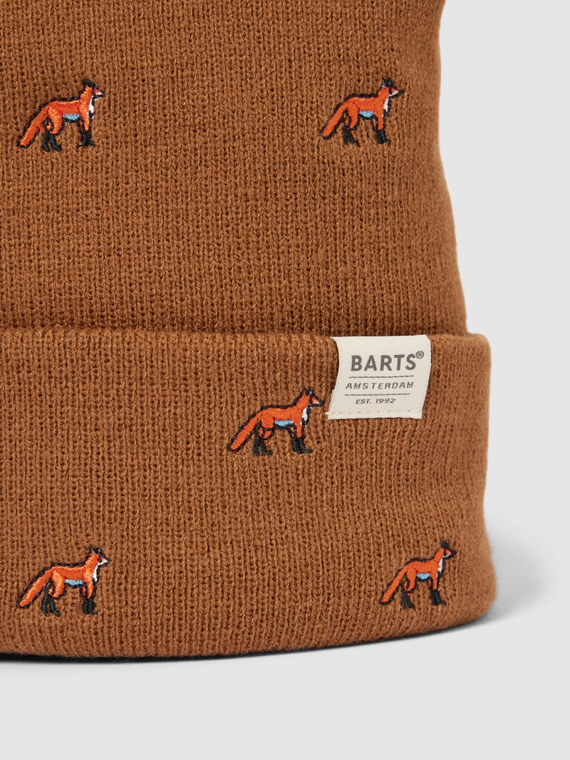 Mütze mit Allover-Muster Modell 'VINSON' in camel
