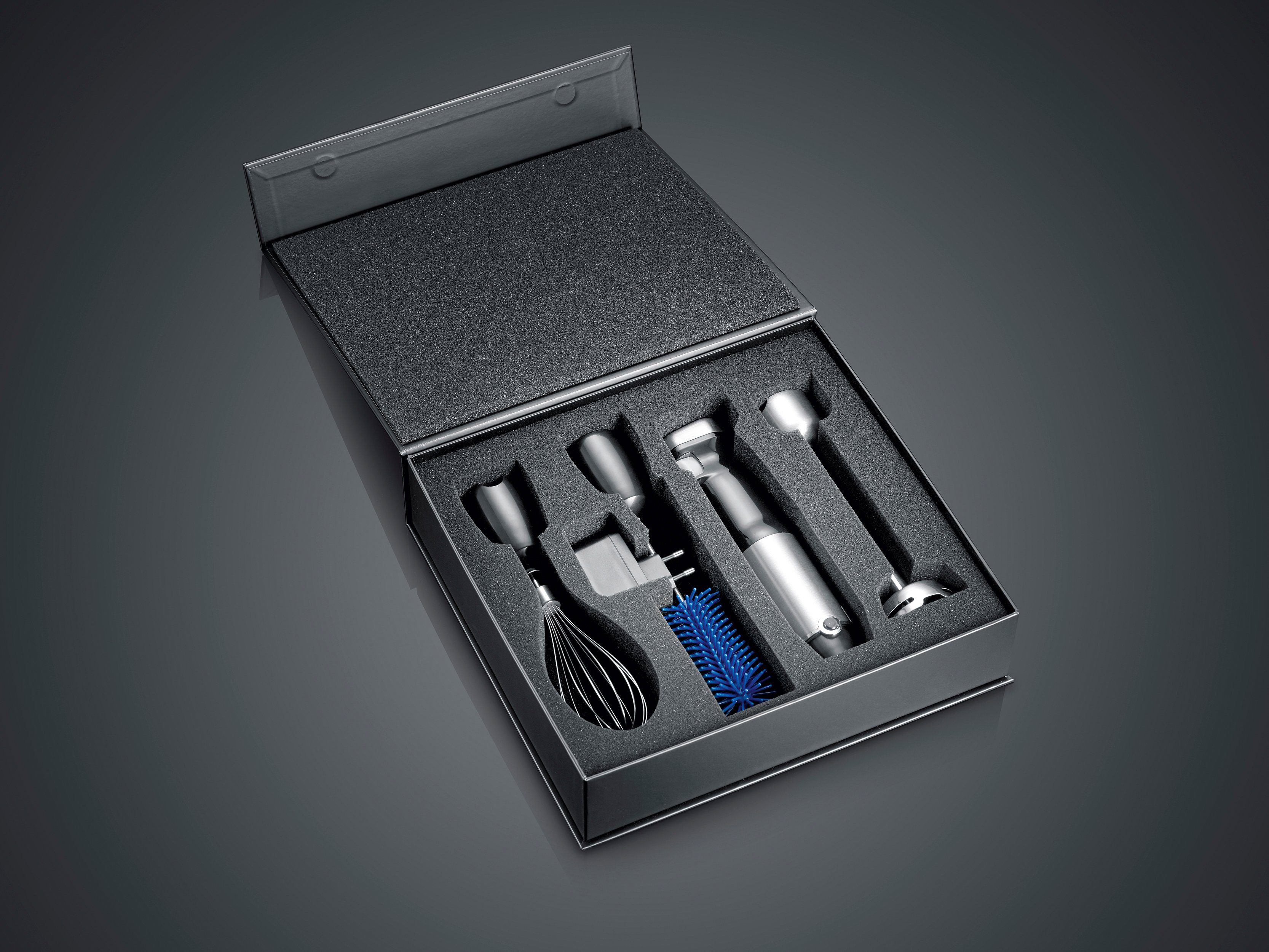 Graef Akku-Stabmixer HB 802, kabellos, 200 W, inkl. 4-teiligem Zubehör und Aufbewahrungsbox