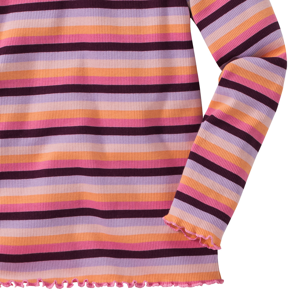 Mädchen Langarmshirt mit Wellenbündchen