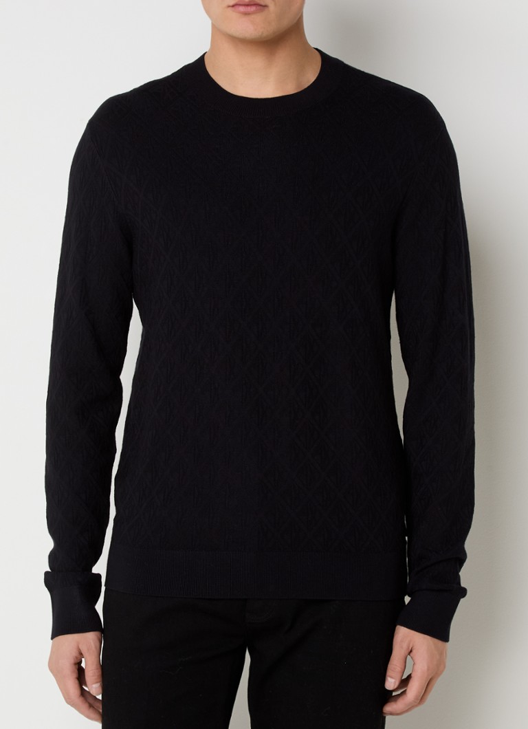 Armani Exchange Fine-knit pullover with knitted-in logo print